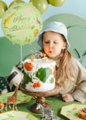 Ballon aluminium rond ''Happy Birthday'' Safari