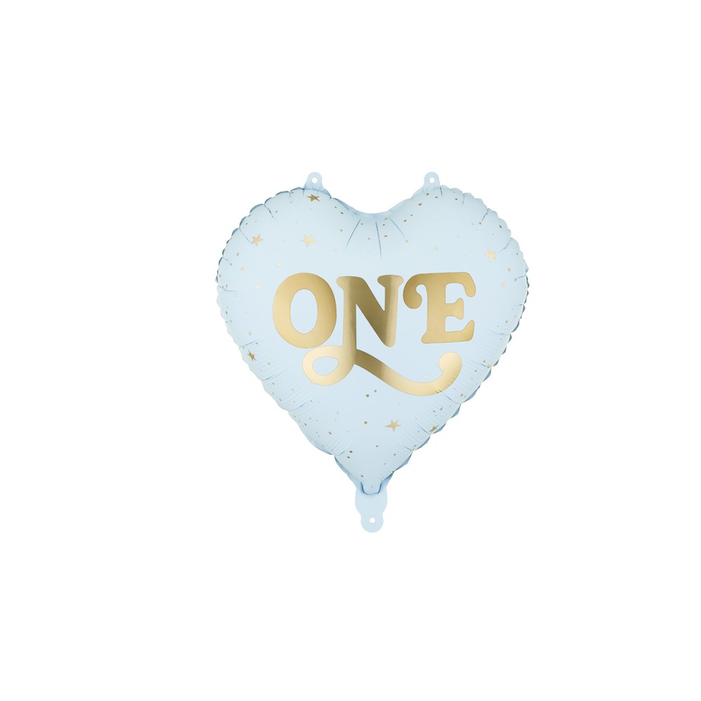 Ballon aluminium coeur ''One'' - bleu clair