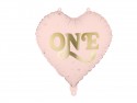 Ballon aluminium coeur ''One'' - rose clair