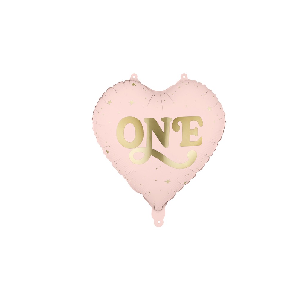Ballon aluminium coeur ''One'' - rose clair