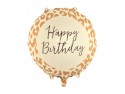 Ballon aluminium rond ''Happy Birthday''  imprimé léopard