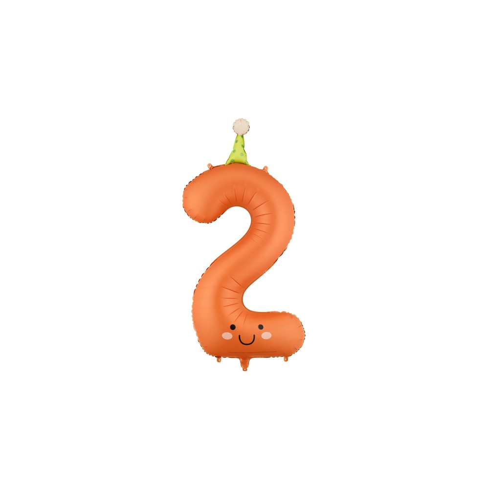 Ballon aluminium chiffre ''2'' - orange