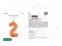 Ballon aluminium chiffre ''2'' - orange