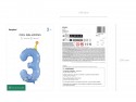 Ballon aluminium chiffre ''3'' - bleu
