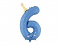 Ballon aluminium chiffre ''6'' - bleu
