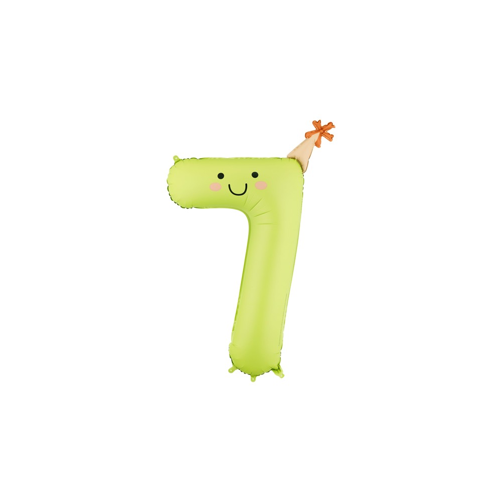 Ballon aluminium chiffre ''7'' - vert clair