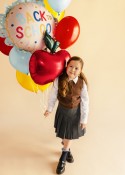 Ballon aluminium rond à  volant Back to school