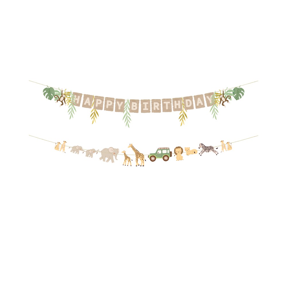 Guirlande Happy Birthday Safari