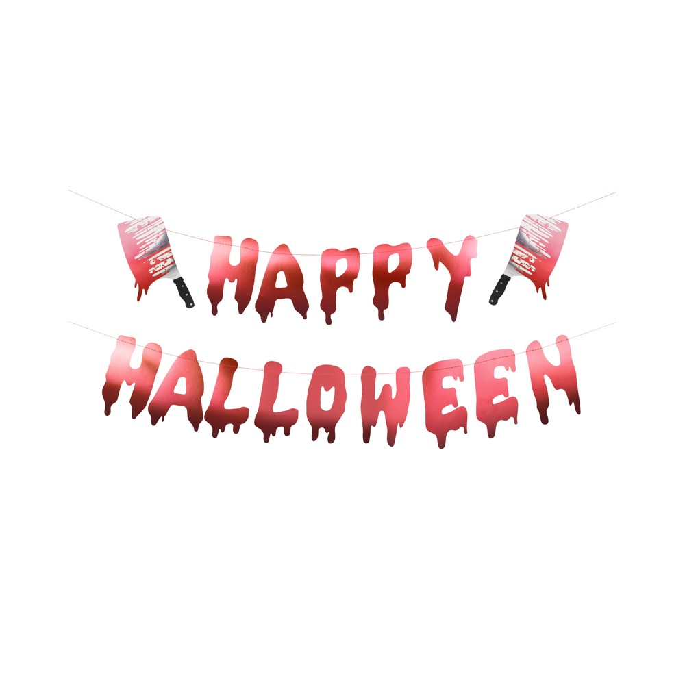 Guirlande "Happy Halloween" avec hachoirs