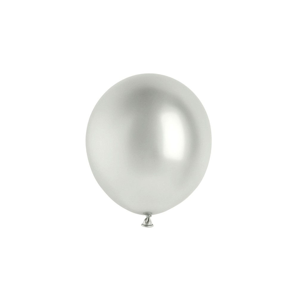 5 ballons en latex – Argent – Finition brillante – 46 cm