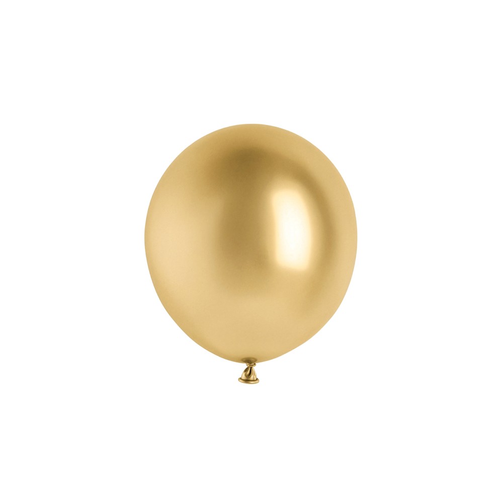 5 ballons en latex – Or – Finition brillante – 46 cm