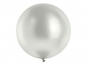 1 ballon en latex – Argent – Finition brillante – 100 cm