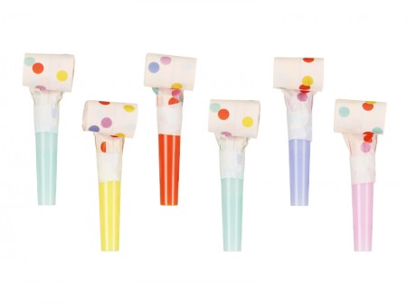 6 Sifflets en papier Confetti