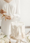 Topper de gâteau en acrylique MR & MRS - blanc