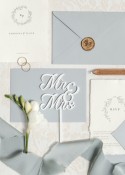 Topper de gâteau en acrylique MR & MRS - blanc