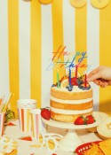 Topper de gâteau en acrylique Happy Birthday