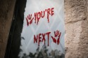 Autocollants gel pour fenêtre "You're next"