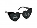 Lunettes en forme de coeur avec inscription ''Team Bride'' - noir