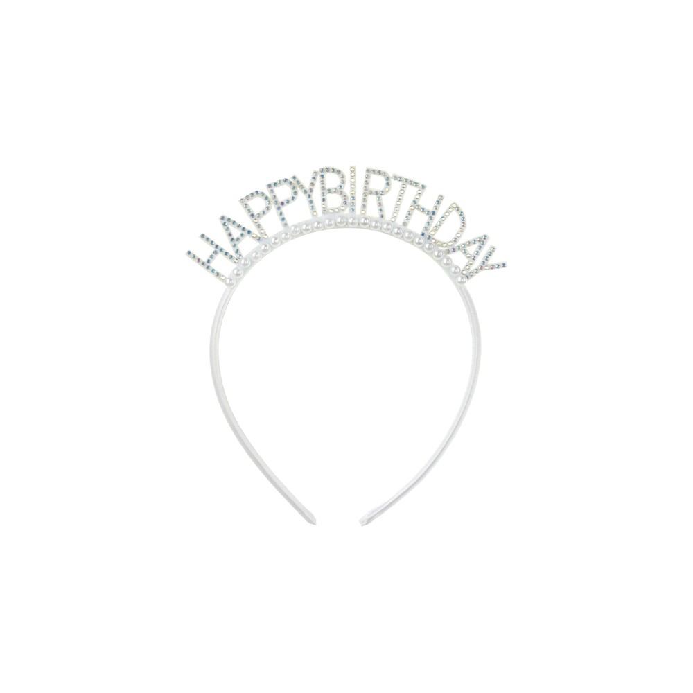 Serre-tête Happy Birthday argent