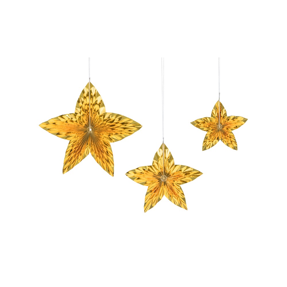 3 Rosettes décoratives Etoiles - or
