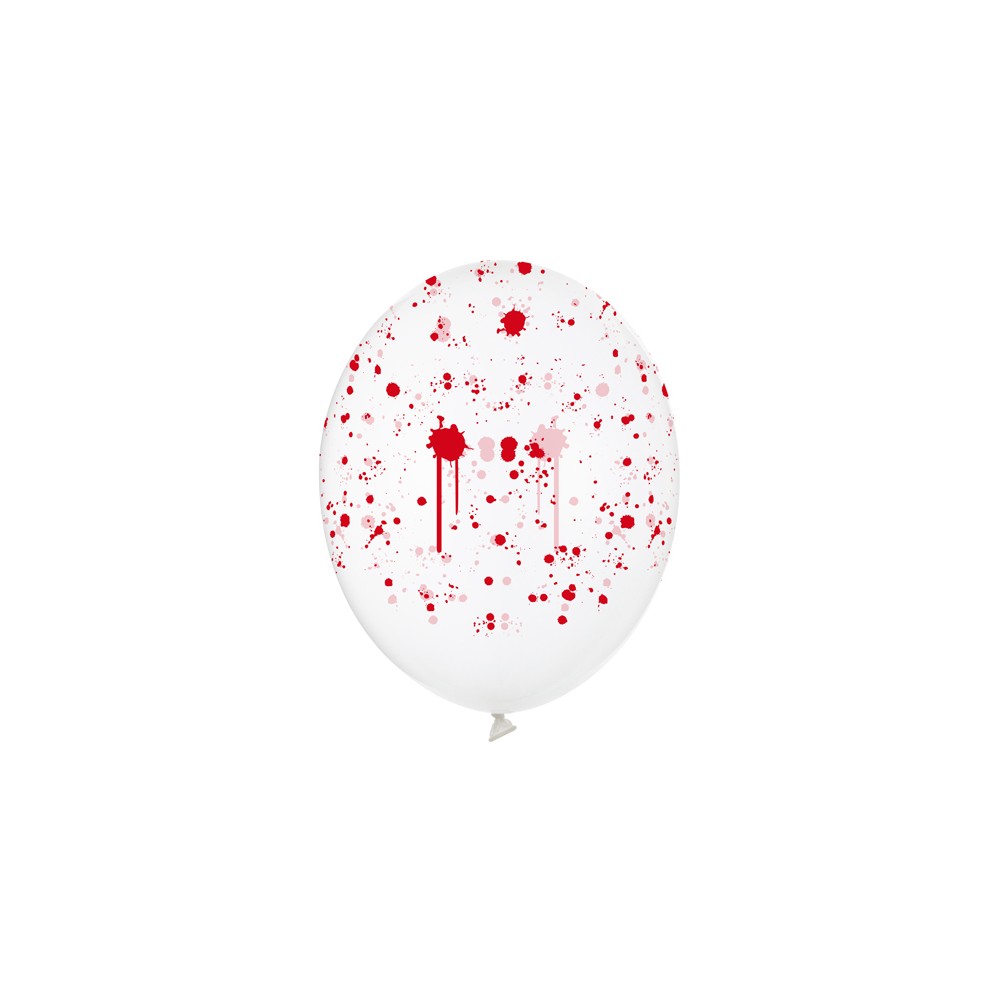 50 Ballons transparents 30 cm - Taches de sang