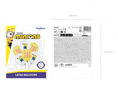 6 Ballons 30 cm "Minions"