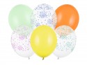 6 Ballons 30 cm - Confettis - assortiment