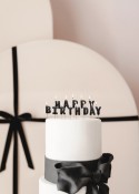 Bougies d'anniversaire Happy Birthday noires - 13 pièces