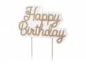 Bougie d'anniversaire Happy Birthday dorées