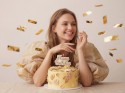 Bougie d'anniversaire Happy Birthday dorées