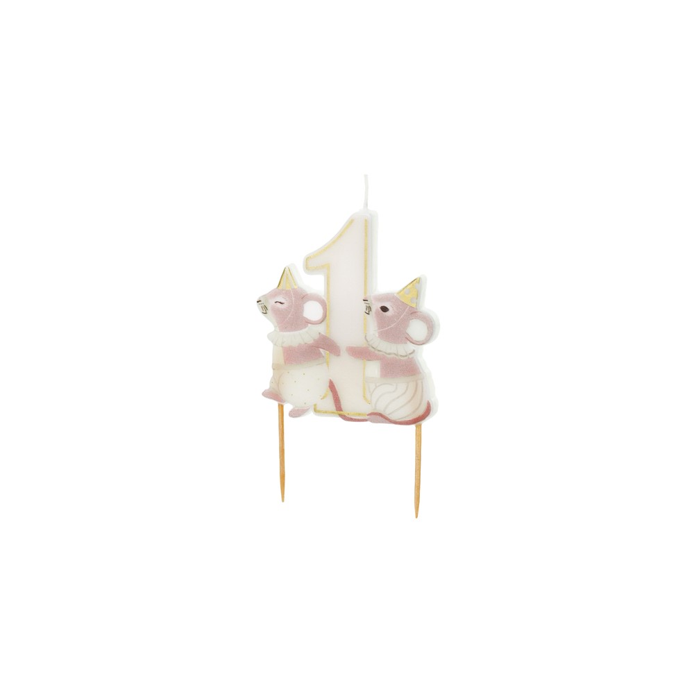 Bougie d'anniversaire chiffre 1 Souris