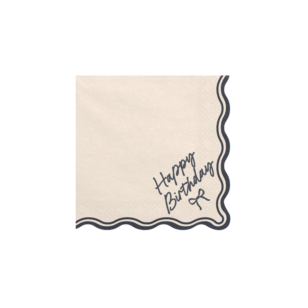 12 Serviettes Happy Birthday Neud
