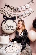12 Serviettes Happy Birthday Neud