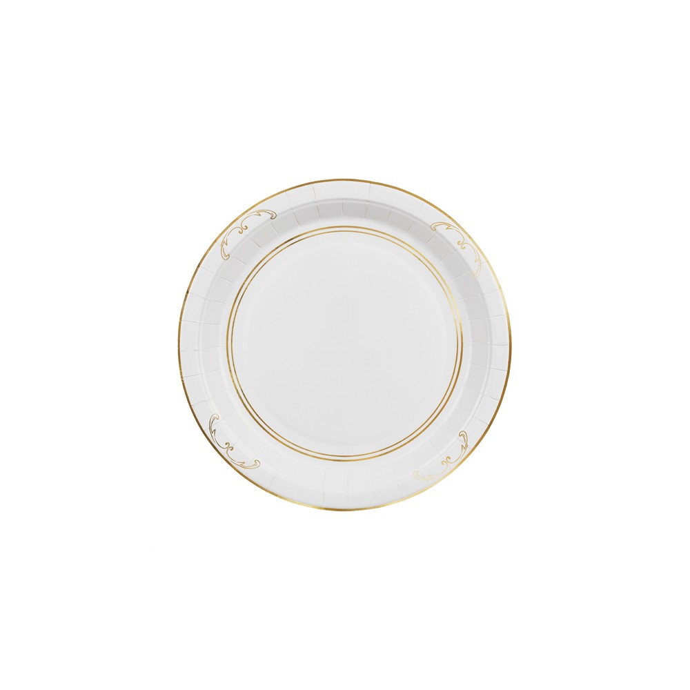 6 Assiettes avec ornement - blanc - 23 cm