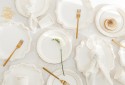 6 Assiettes avec ornement - blanc - 23 cm