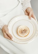 6 Assiettes avec ornement - blanc - 23 cm