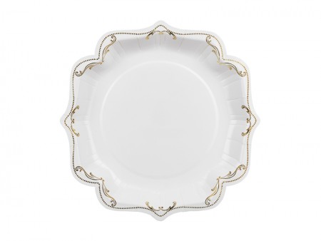 6 Assiettes avec ornement -...