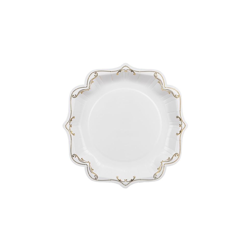 6 Assiettes avec ornement - blanc - 26 cm