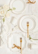 6 Assiettes avec ornement - blanc - 26 cm