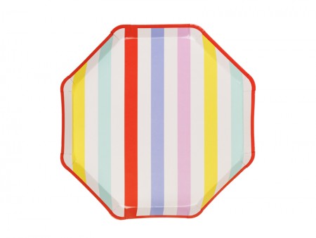 6 Assiettes Rayures - 24,5 cm