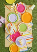 6 Assiettes Rayures - 24,5 cm