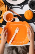 6 Assiettes en papier Citrouille - 24 cm
