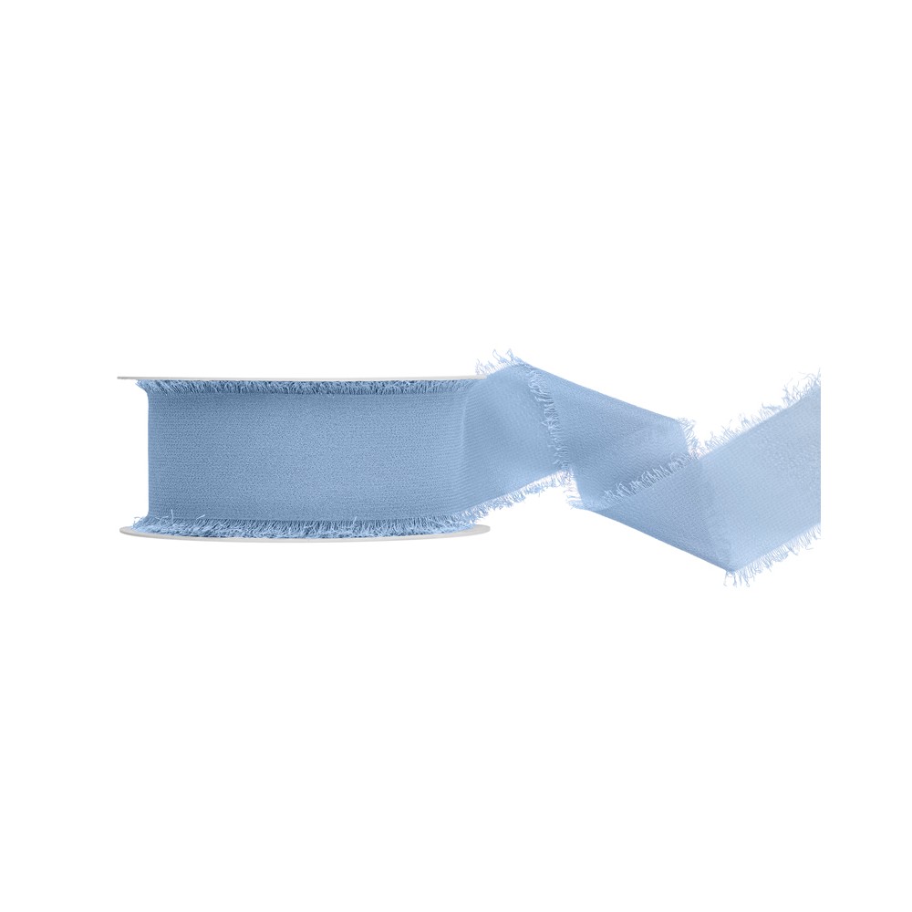 10 m Ruban mousseline - bleu - 40mm