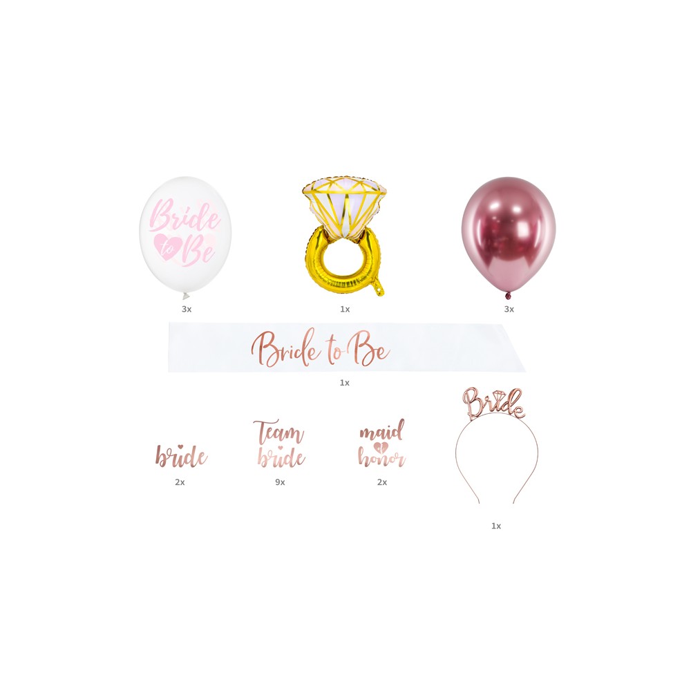 Kit 23 pièces "Bride To Be" Set d'accessoires de mariage