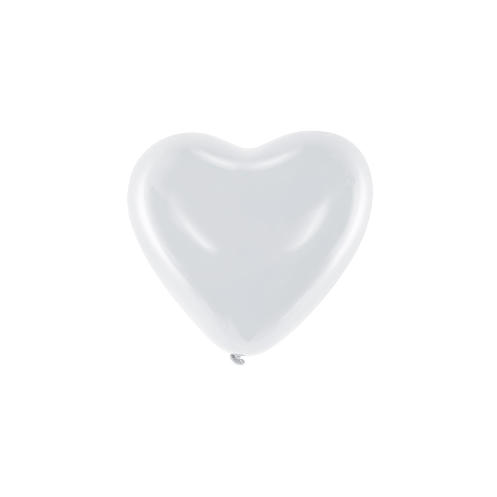 100 Ballons 25cm coeurs - blanc pastel
