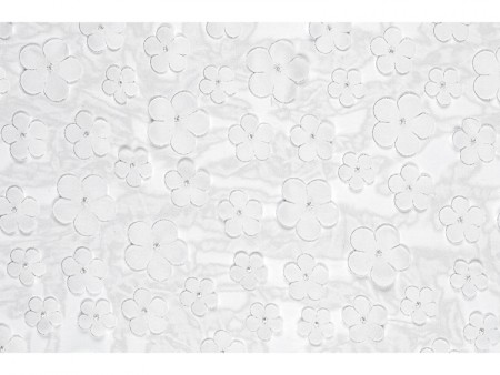 Chemin de table Fleurs - blanc