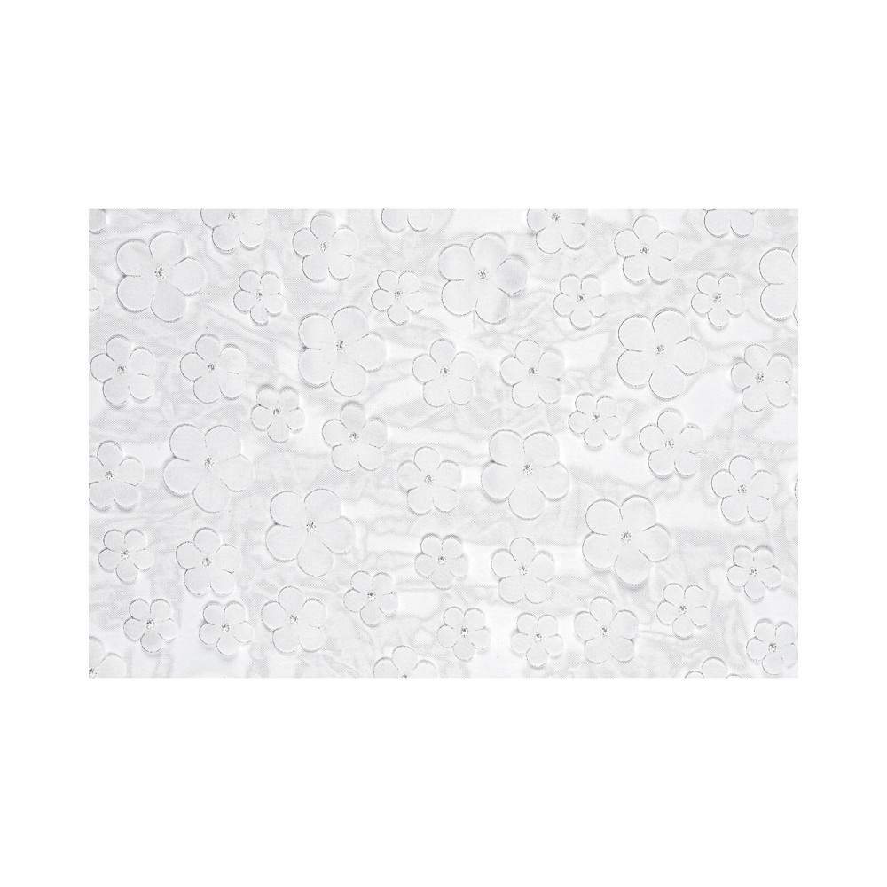 Chemin de table Fleurs - blanc