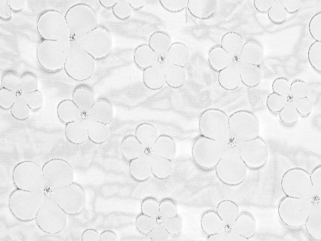 Chemin de table Fleurs - blanc