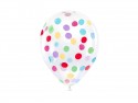 6 Ballons avec confettis de cercle - 30 cm - multicolores