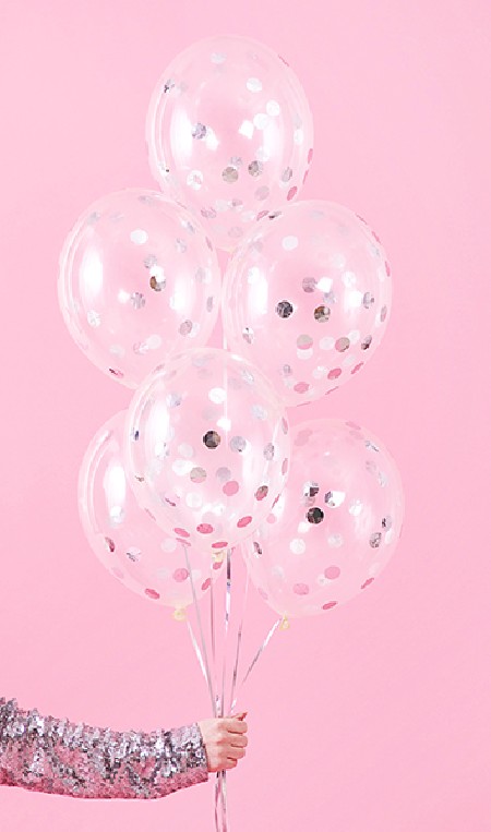 6 Ballons avec confettis -...